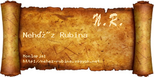 Nehéz Rubina névjegykártya